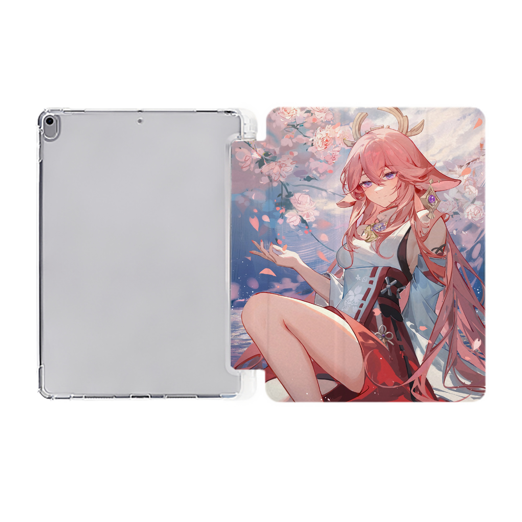 げんし神 genshin IPad ケース ペン収納付き 三つ折りスタンド PUレザー×シリコン 対応機種9.5/10.5/10.9インチ